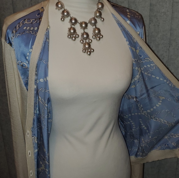 NWT Silk Panel Front Cardigan - Picture 6 of 7